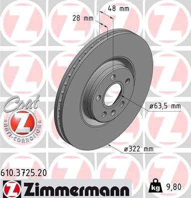 Zimmermann 610.3725.20 - Brake Disc autospares.lv