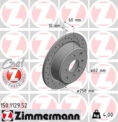 Zimmermann 150.1129.52 - Brake Disc autospares.lv