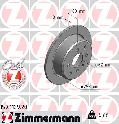 Zimmermann 150.1129.20 - Brake Disc autospares.lv