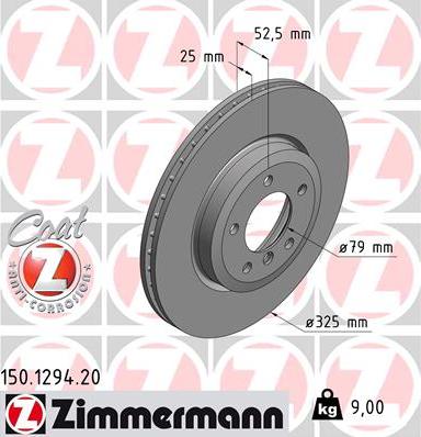 Zimmermann 150.1294.20 - Brake Disc autospares.lv