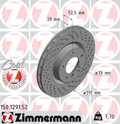 Zimmermann 150.1291.52 - Brake Disc autospares.lv