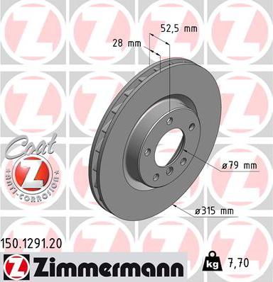 Zimmermann 150.1291.20 - Brake Disc autospares.lv