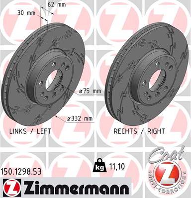 Zimmermann 150.1298.53 - Brake Disc autospares.lv