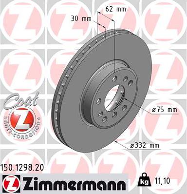 Zimmermann 150.1298.20 - Brake Disc autospares.lv
