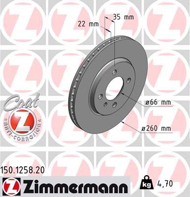 Zimmermann 150.1258.20 - Brake Disc autospares.lv