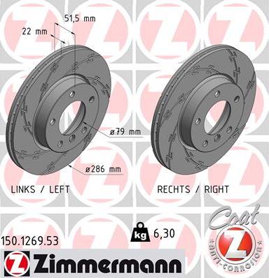 Zimmermann 150.1269.53 - Brake Disc autospares.lv