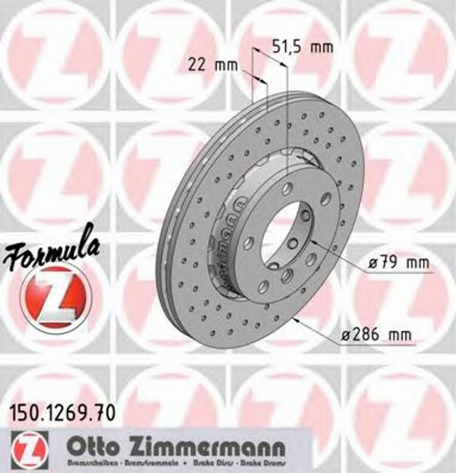 Zimmermann 150.1269.70 - Brake Disc autospares.lv