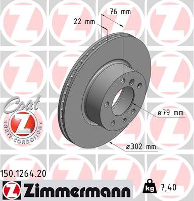 Zimmermann 150.1264.20 - Brake Disc autospares.lv