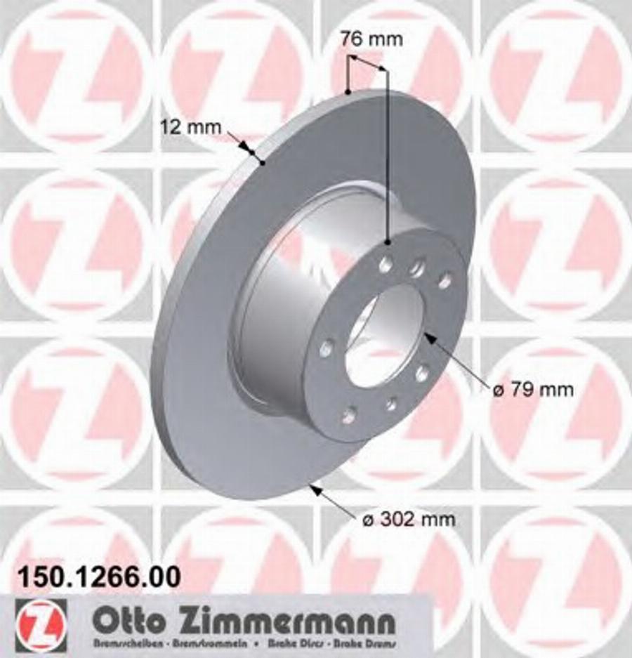 Zimmermann 150 1266 00 - Brake Disc autospares.lv