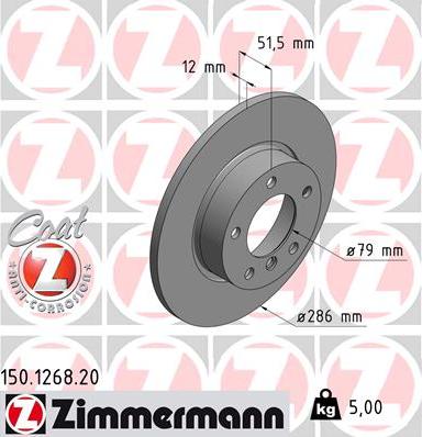 Zimmermann 150.1268.20 - Brake Disc autospares.lv
