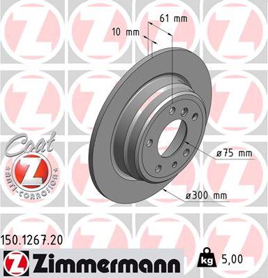 Zimmermann 150.1267.20 - Brake Disc autospares.lv