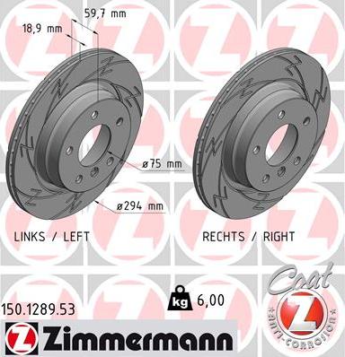 Zimmermann 150.1289.53 - Brake Disc autospares.lv