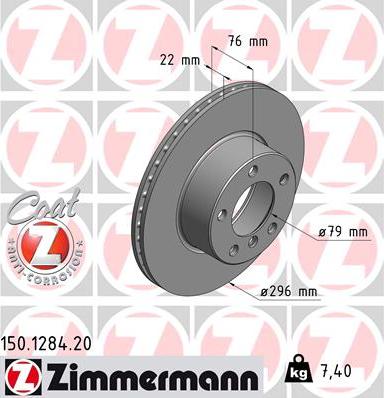 Zimmermann 150.1284.20 - Brake Disc autospares.lv