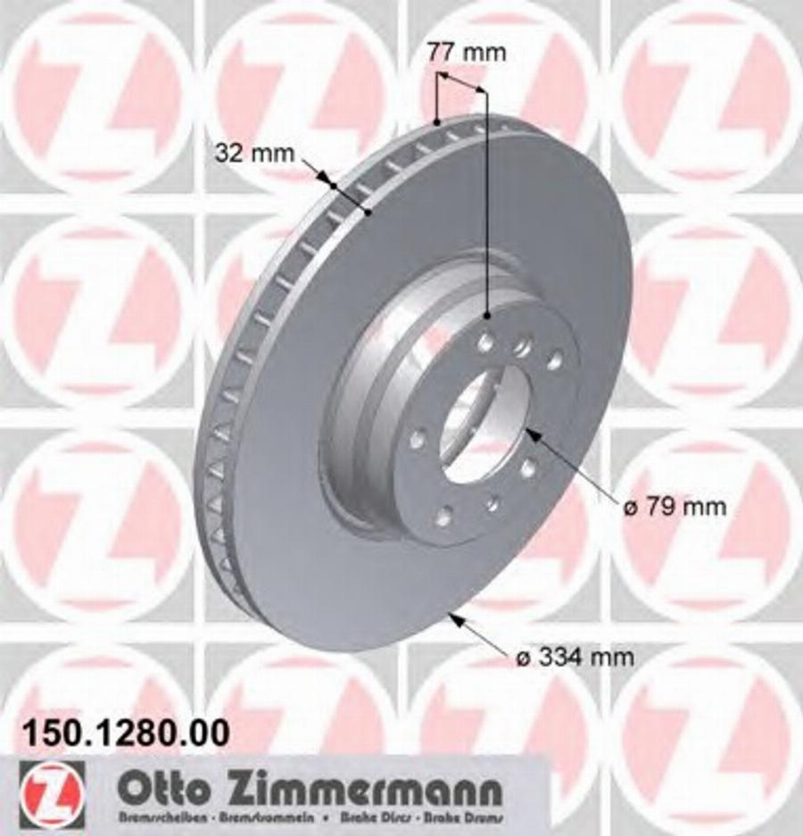 Zimmermann 150 1280 00 - Brake Disc autospares.lv