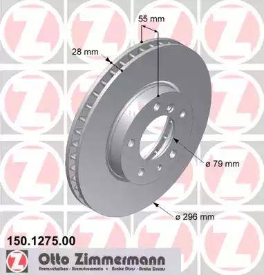 Zimmermann 150.1275.00 - Brake Disc autospares.lv