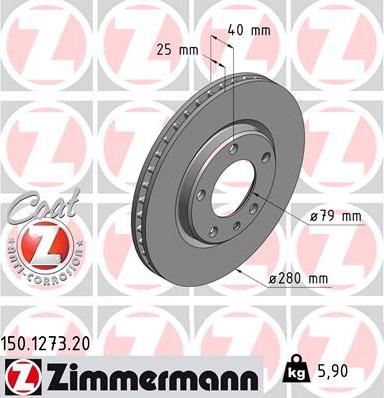 Zimmermann 150.1273.20 - Brake Disc autospares.lv