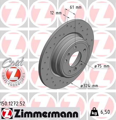 Zimmermann 150.1272.52 - Brake Disc autospares.lv