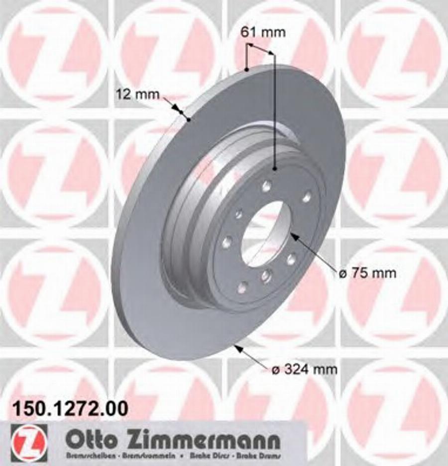 Zimmermann 150 1272 00 - Brake Disc autospares.lv