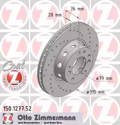 Zimmermann 150.1277.52 - Brake Disc autospares.lv