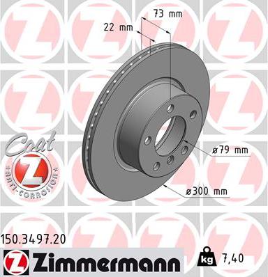 Zimmermann 150.3497.20 - Brake Disc autospares.lv