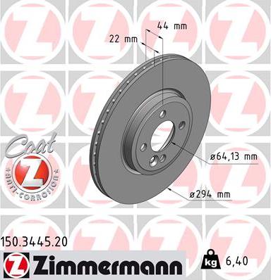 Zimmermann 150.3445.20 - Brake Disc autospares.lv