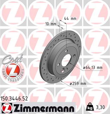 Zimmermann 150.3446.52 - Brake Disc autospares.lv