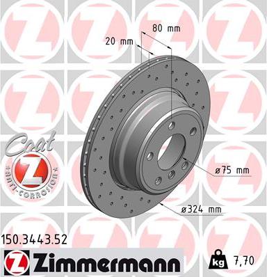 Zimmermann 150.3443.52 - Brake Disc autospares.lv