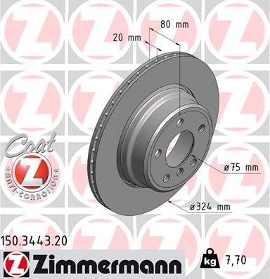 Zimmermann 150.3443.20 - Brake Disc autospares.lv