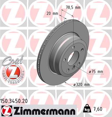 Zimmermann 150.3450.20 - Brake Disc autospares.lv
