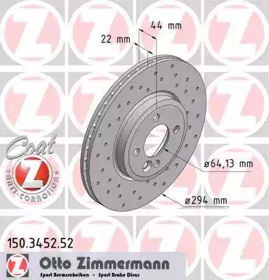 Zimmermann 150.3452.52 - Brake Disc autospares.lv