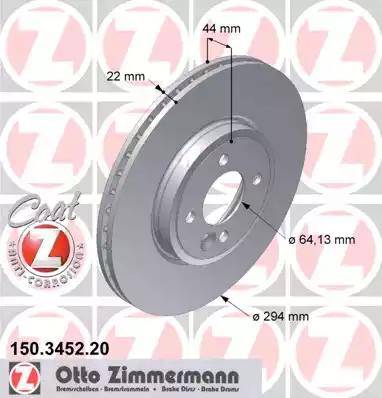 Zimmermann 150.3452.20 - Brake Disc autospares.lv