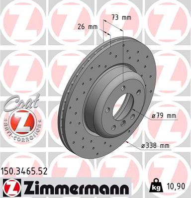 Zimmermann 150.3465.52 - Brake Disc autospares.lv