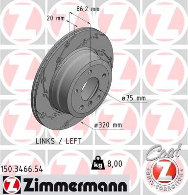 Zimmermann 150.3466.54 - Brake Disc autospares.lv