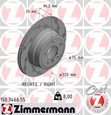 Zimmermann 150.3466.55 - Brake Disc autospares.lv