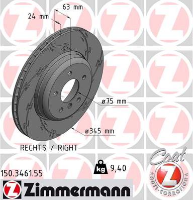Zimmermann 150.3461.55 - Brake Disc autospares.lv