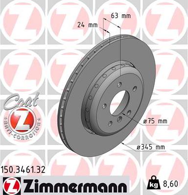 Zimmermann 150.3461.32 - Brake Disc autospares.lv