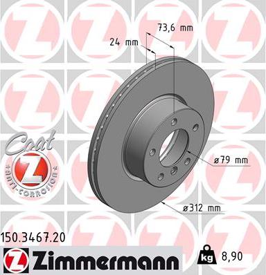 Zimmermann 150.3467.20 - Brake Disc autospares.lv