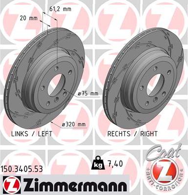 Zimmermann 150.3405.53 - Brake Disc autospares.lv