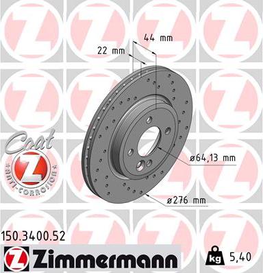 Zimmermann 150.3400.52 - Brake Disc autospares.lv