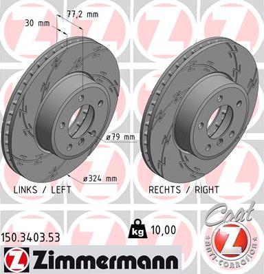 Zimmermann 150.3403.53 - Brake Disc autospares.lv