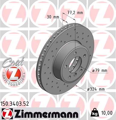 Zimmermann 150.3403.52 - Brake Disc autospares.lv