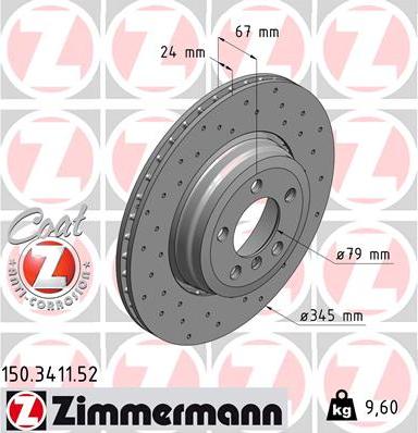 Zimmermann 150.3411.52 - Brake Disc autospares.lv
