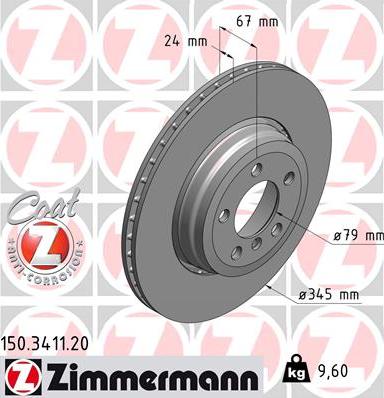 Zimmermann 150.3411.20 - Brake Disc autospares.lv