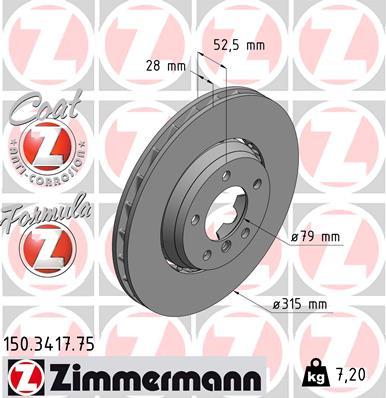 Zimmermann 150.3417.75 - Brake Disc autospares.lv