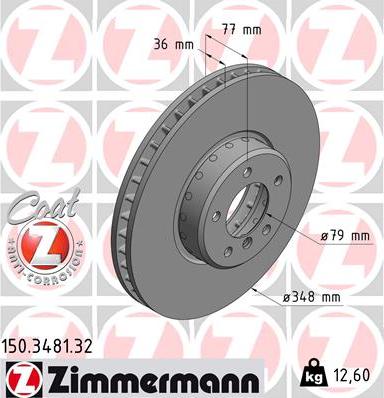 Zimmermann 150.3481.32 - Brake Disc autospares.lv