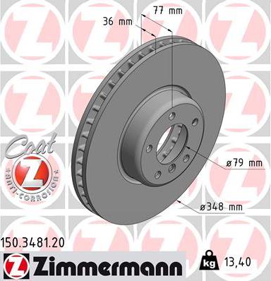 Zimmermann 150.3481.20 - Brake Disc autospares.lv