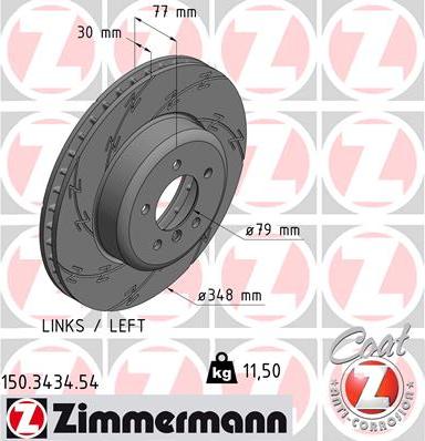 Zimmermann 150.3434.54 - Brake Disc autospares.lv