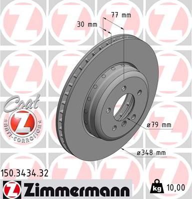 Zimmermann 150.3434.32 - Brake Disc autospares.lv