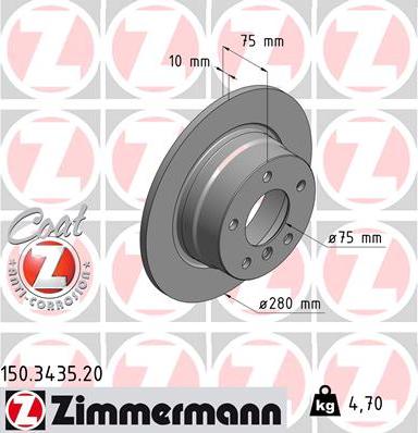 Zimmermann 150.3435.20 - Brake Disc autospares.lv