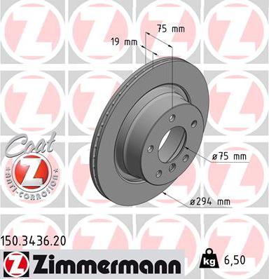 Zimmermann 150.3436.20 - Brake Disc autospares.lv